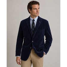 Brooks Brothers 1818 Fitzgerald Men s 46R Navy Corduroy Blazer Sport Coat Cotton