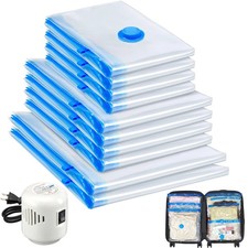 10 Pack Travel Vacuum Storage Bags With Electric Pump, Vacuum Seal Bags for