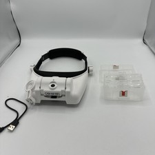 3  LED Headband Magnifier Headset Lighted Jeweler Loupe Hands  Free Magnifying