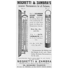 NEGRETTI & ZAMBRA Thermometers Victorian Advertisement 1900