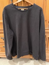 GH Bass  Co Men's Sueded Fleece Crew Neck Sweatshirt Sz XXL Blue/Gray