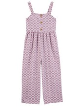 Kid Tropical Print Knit Jumpsuit - Purple Size 10 Girls