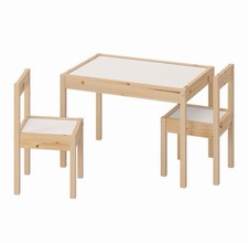 Wooden Children's Table and Chair Set Study, Toddler Activity, Storage Desk