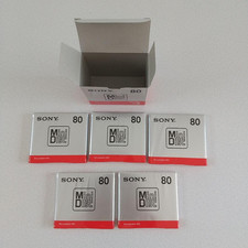 Sony MiniDisc MD 80 min Recordable Audio Disc 5 Pcs Set Used Erasable Japan
