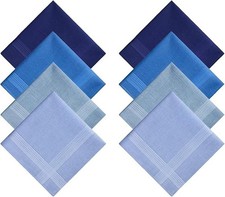 8 Pack Men  s Cotton Handkerchiefs 16x16 Large Pocket Square Hankies For Men Wome