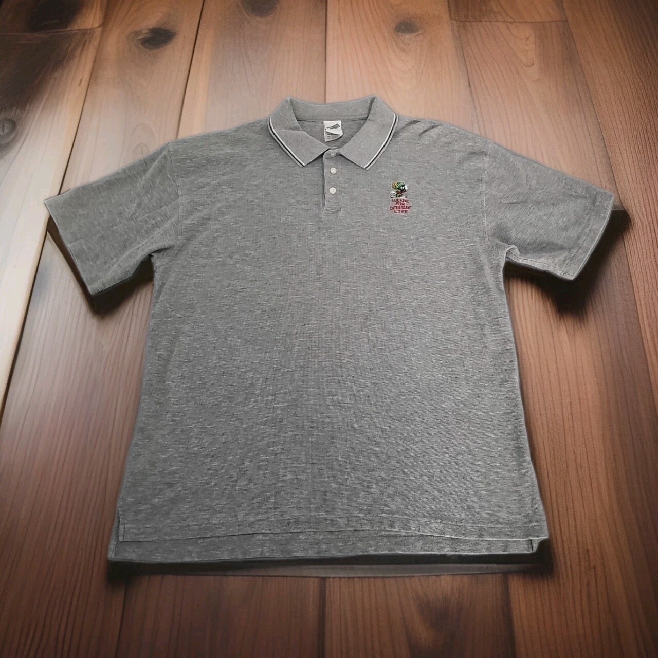 Marvin the Martian Vintage Polo Shirt XL Looking For Intelligent Life Collegiate