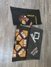 3 Vintage 80s 90s Bandana lot metal bands Kiss Twisted Sister Quiet Riot Rare Ds