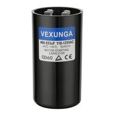 460-553 uF MFD 110-125 VAC 50/60 Hz Round Motor Start Capacitor CD60 Single