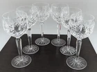 Set of 6 Waterford Crystal Lismore Hock Wine Glasses 7-3/8" Old Mark Vintage