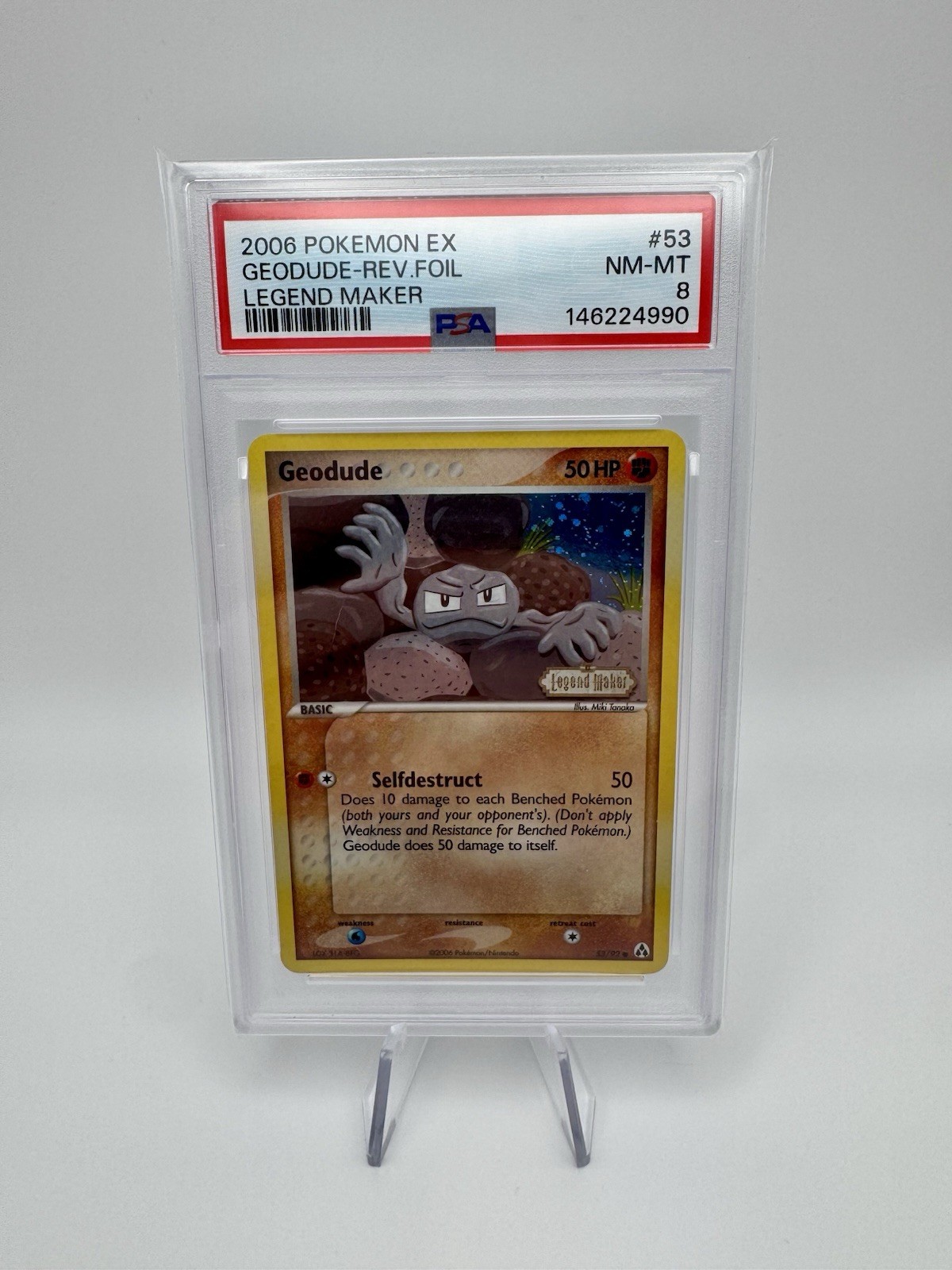 Pokemon 2006 PSA 8 Geodude Legend Maker STAMPED Reverse Holo #53/92 NEW CERT🔥