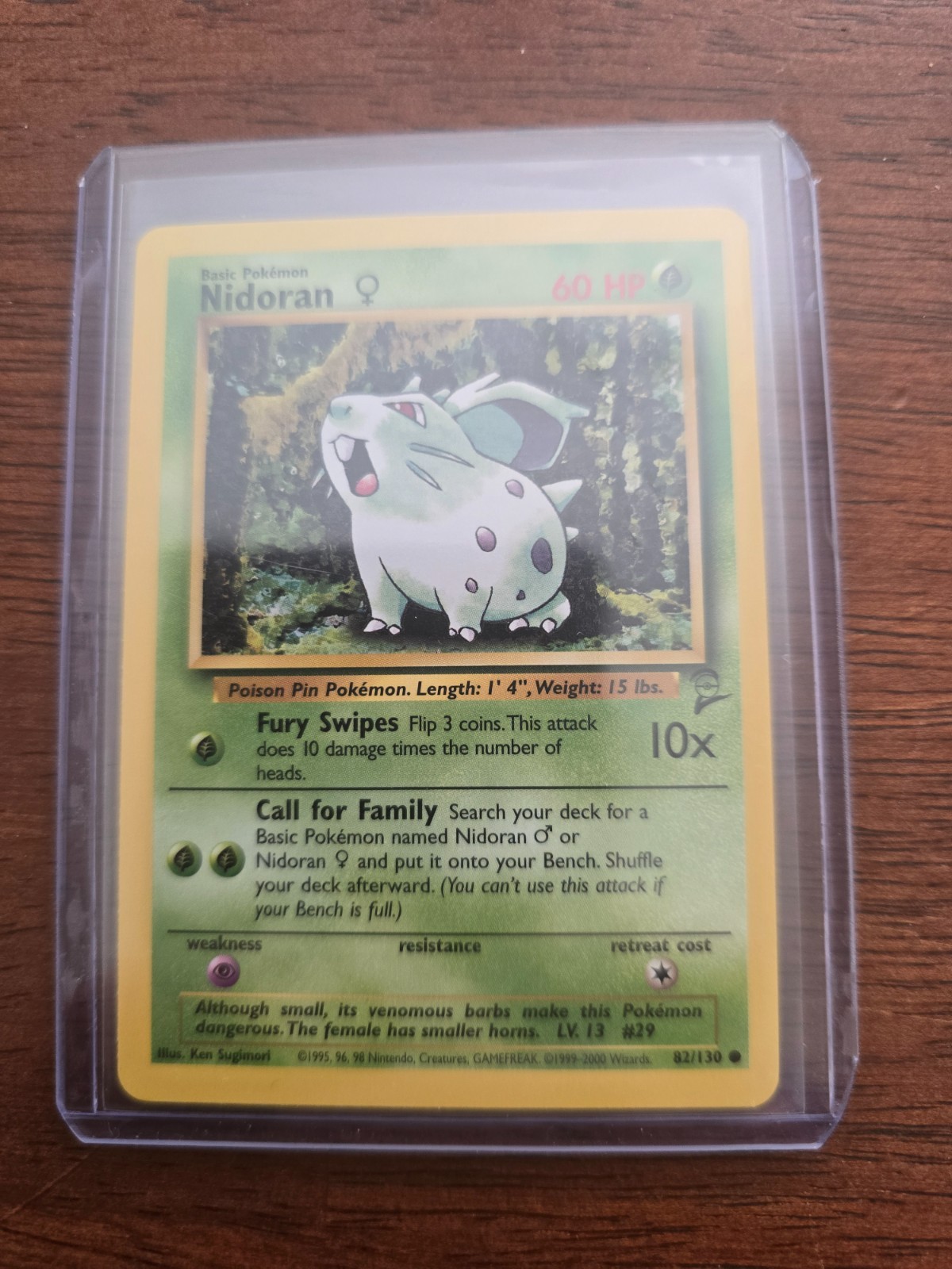 NIDORAN 82/130 - VINTAGE WOTC Pokemon Card - BASE SET 2