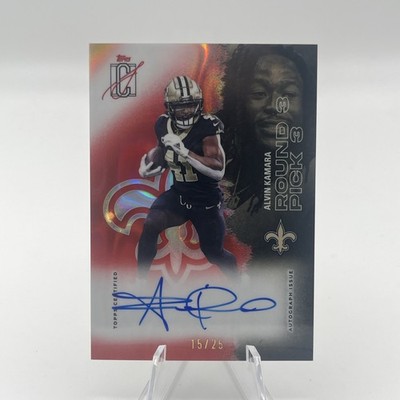 Alvin Kamara Topps 2025 Signature Class Chrome Red Refractor Auto #/25