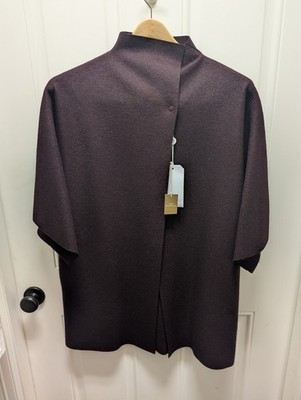 NWT Harris Wharf London Bordeaux Mantle Pressed Wool Coat  Size 40 IT / Small