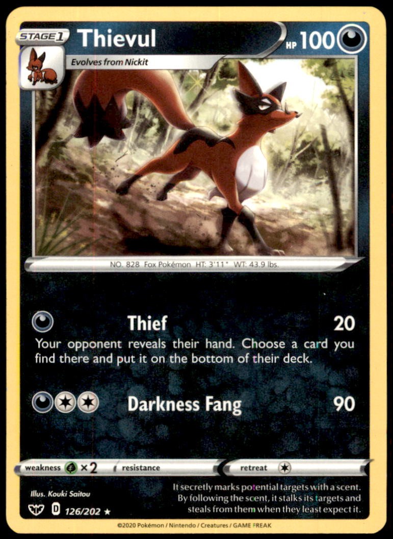 Pokemon - Thievul #126/202 - SWSH01: Sword & Shield Base Set Rare