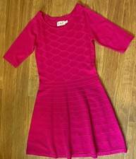 Eliza J Pink Solid Knit Fit & Flare Scoop Neck Short Dress Womens S - Never Worn