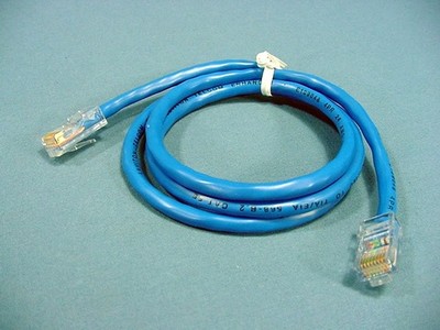Leviton 52455-3BL Blue Cat5 3ft Ethernet Cable LAN Data Patch Cord Network 8P8C