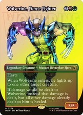 MTG FOIL Wolverine, Fierce Fighter Borderless...