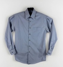 Perry Ellis Portfolio Mens 14.5 32/33 Blue Stripe Dress Shirt Classic Fit