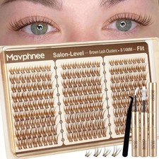 Brown Lash Clusters 8-14MM Wispy Natural Eyel...