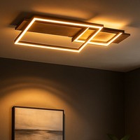 Deckenleuchte Deckenlampe Wohnzimmerleuchte Led Dimmbar Weiß Holzoptik L 75 Cm