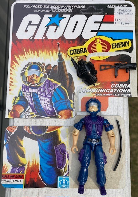 GI Joe Tele-Viper v1 1985 *100% COMPLETE w/ Card Back, Excellent!* Cobra VTG