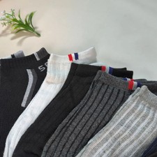 10 Pairs Men Sports Style Ankle Socks Trendy Letters Comfortable Odor Proo