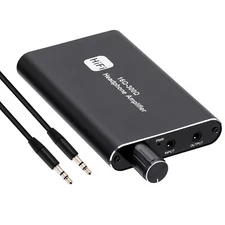 16-300Ω HIFI Headphone Amplifier Portable Earphone AMP 3.5mm w/ Audio USB Cable
