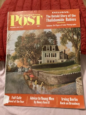 SATURDAY EVENING POST OCTOBER 6,1962;ROCKPORT,MA,AUTUMN,IRVING BERLIN/FREE P & H