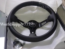 MOMO fullspeed 350mm 14' Genuine Leather Deep Cone 3.5' Sport Steering Wheel