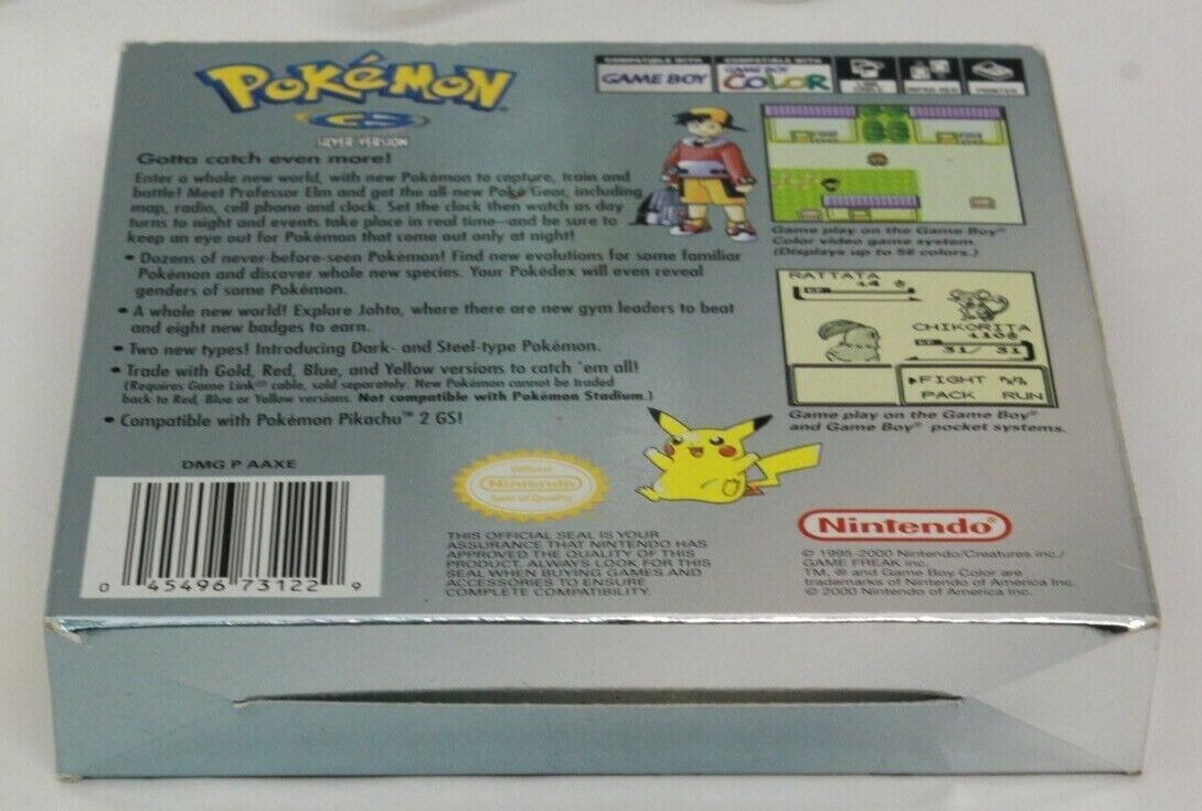 Pokemon Silver Version (Nintendo Gameboy Color GBC) Complete In Box 