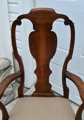 Vintage Walnut Queen Anne Style Desk Chair w/Brass Studs - Picture 6 of 9