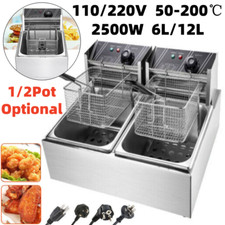 Freidora eléctrica de acero inoxidable con tanque simple/doble 2500 W Fat Chip comercial