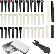 36PCS Acoustic Guitar Bridge Pins Pegs with 2 PCS Guitar Saddle Nut and Bridg...