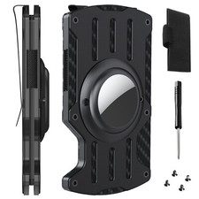 Up To Hold 15 Credit Cards RFID Slim Minimalist Metal Wallet with AirTag Holder