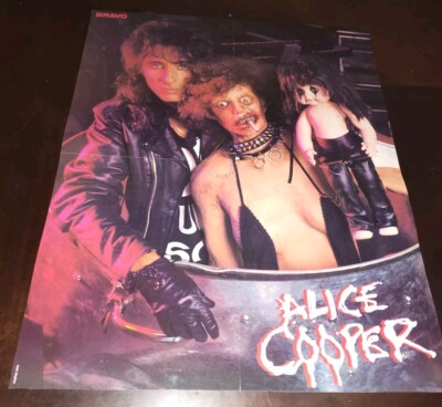 ALICE COOPER & NEw KiDS ON THE BLOCK Double Sided poster from BRAVO magazine