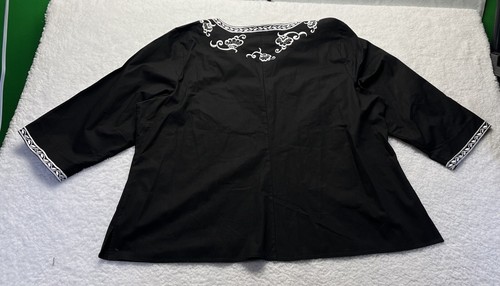 VTG Victor Costa Occasions Embroidered Floral V Neck Pullover Tunic Womens 2XL - Picture 2 of 4