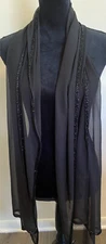 NWOT Cejon Women’s Two Beaded Black Scarf