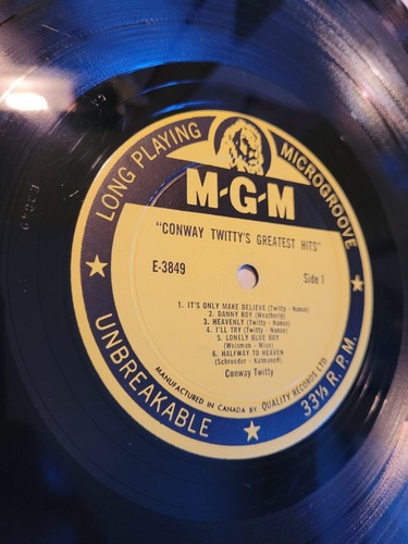 Conway Twitty's Greatest Hits Vintage Vinyl LP (TESTED) 1960 Canadian Mono Press - Picture 2 of 8
