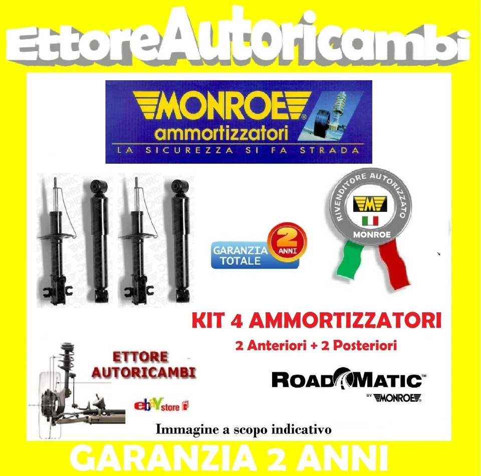 N.4 AMMORTIZZATORI MONROE FIAT PUNTO (188) DAL 1999 AL 2006 NUOVI