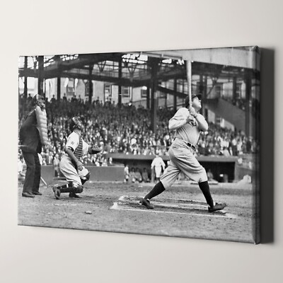 Babe Ruth Home Run Canvas Wall Art Print