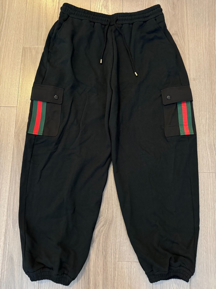 Gucci Cotton Jersey Jogging Cargo Pants with Web sweatpants