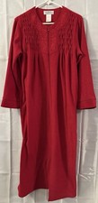 Vintage Collette Miss Elaine Robe Red Fleece Plush Pockets Embroidered Sleep M