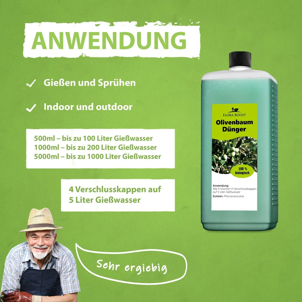 Olivenbaum Dünger Flora Boost Flüssigdünger für Olivenbäume 1 Liter - Bild 2 von 4