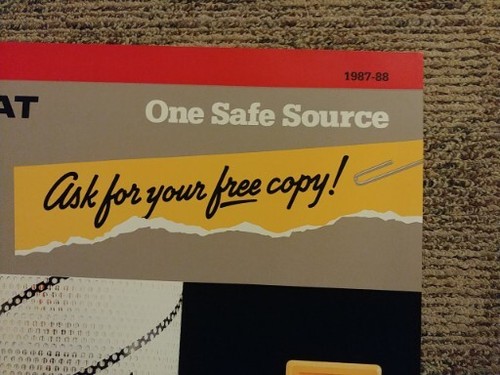 CATERPILLAR Tractor Co CAT "ONE SAFE SOURCE" Poster 21 7/8" x 28 1/4" 1987-88 - Picture 3 of 8