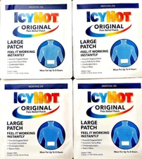 ICY HOT PATCH BACK & LARGE AREAS PAIN RELIEVING  4 Patches 1 Per PK EXP 01/25