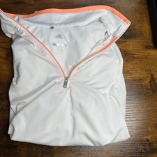 Adidas Golf Pullover Long Sleeve Half Zip Athletic Top White Small