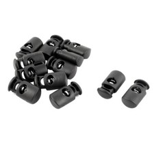 Outdoor Plastic Single Hole String Cord Lock Clamp Toggle Spring Black 12pcs