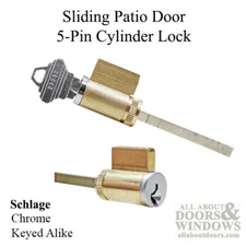 5 Pin Lock Cylinder Schlage American Lock Cylinder Fits Sliding Door Keyed Alike