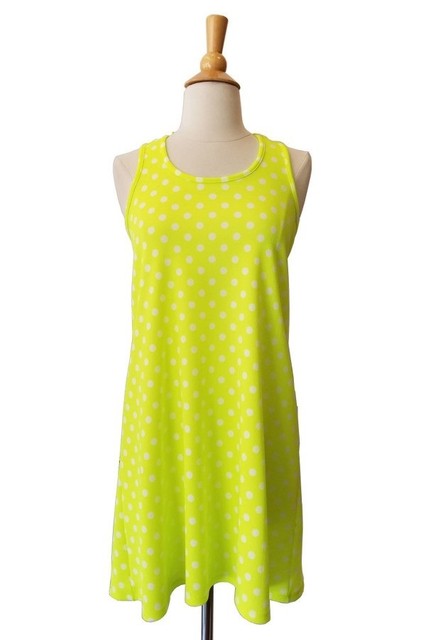neon polka dot dress
