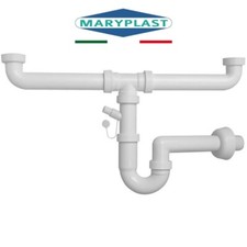 SIFONE PER LAVELLO CUCINA 2 VASCHE SIFONE PVC A S AUTOPULENTE ATTACCO LAVATRICE